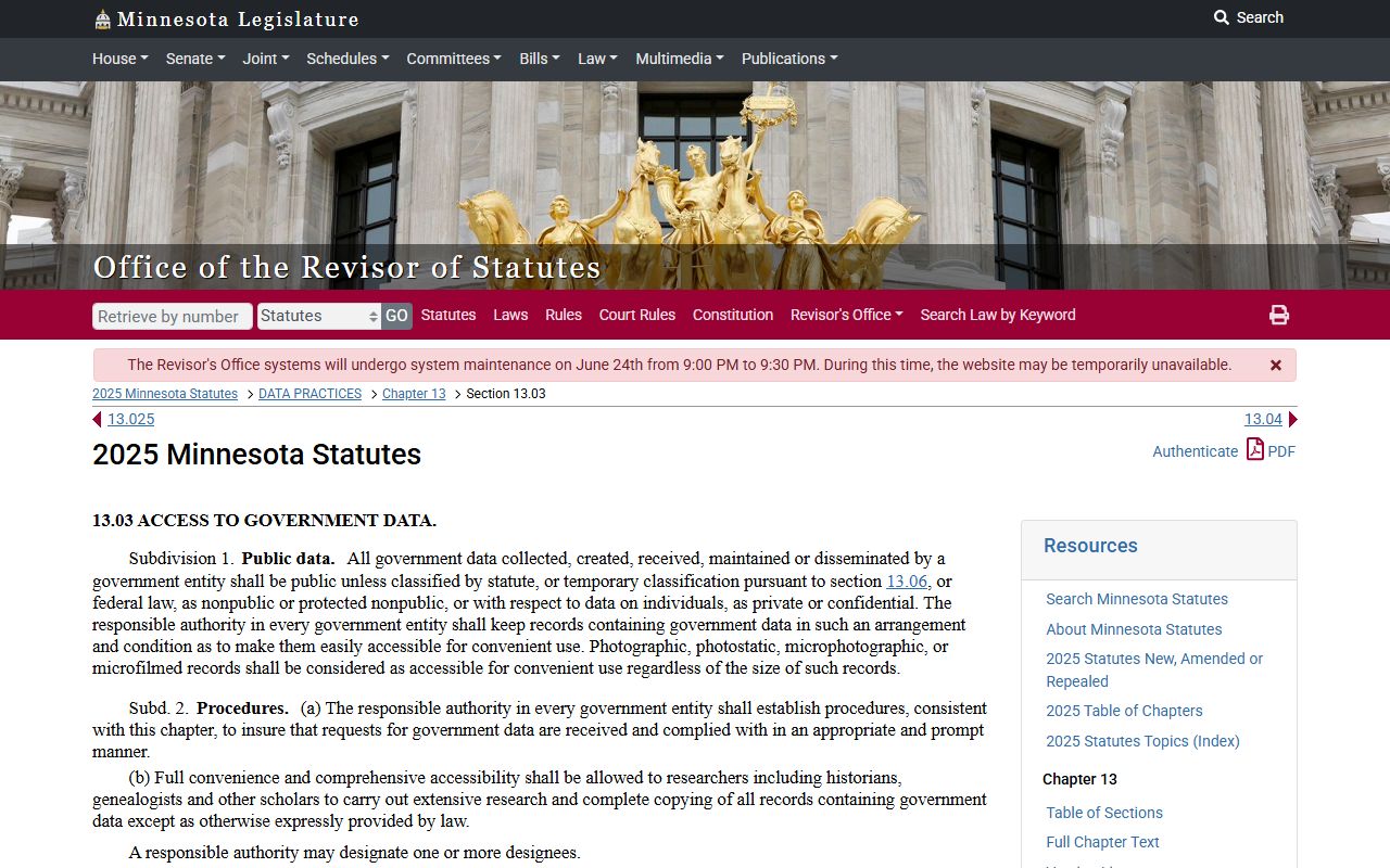 Clearwater County court records Minnesota public data access statute
