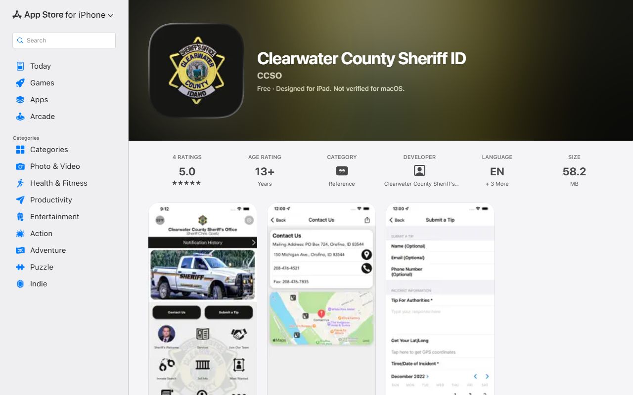 Clearwater County sheriff app for public safety information