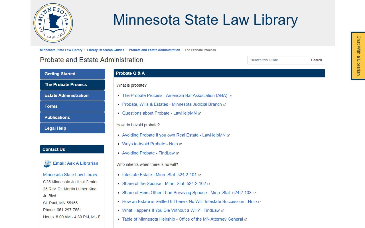 Clearwater County probate records Minnesota State Law Library probate process guide